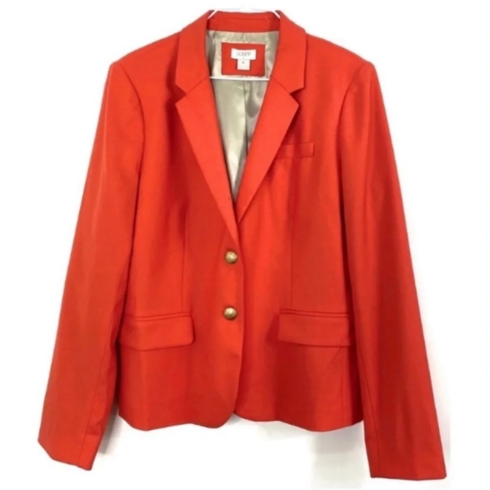 J.Crew Original Schoolboy Blazer Classic Jacket in Orange Style 92480 Size 12